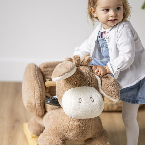 Peluche girafe teddy bouclette 24cm ecru Nattou