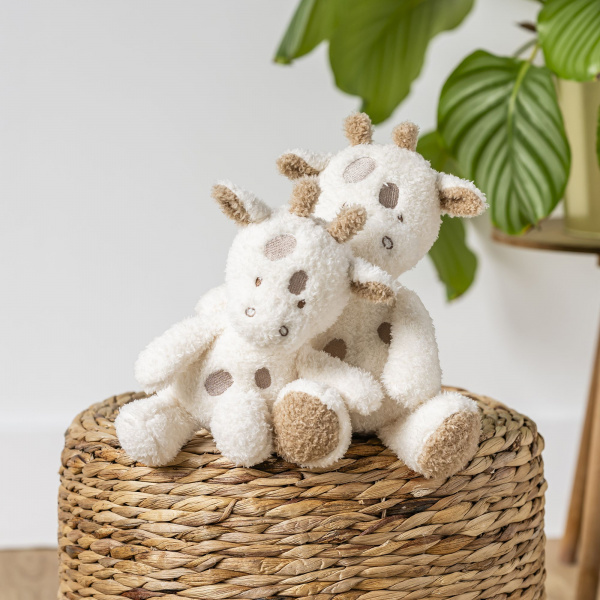 Peluche girafe teddy bouclette 24cm ecru Nattou