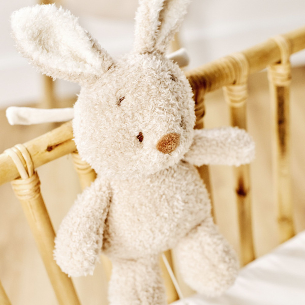 Peluche musical teddy bouclette lapin beige Nattou