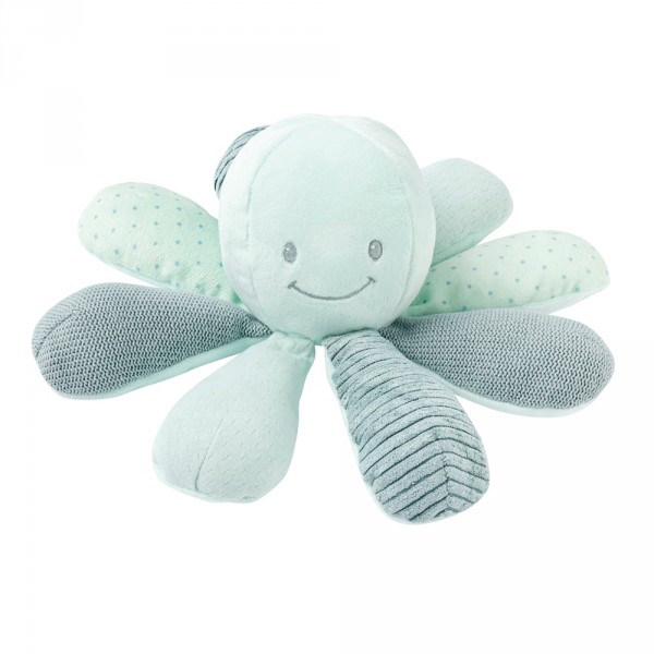 Peluche bébé pieuvre activités verte Nattou