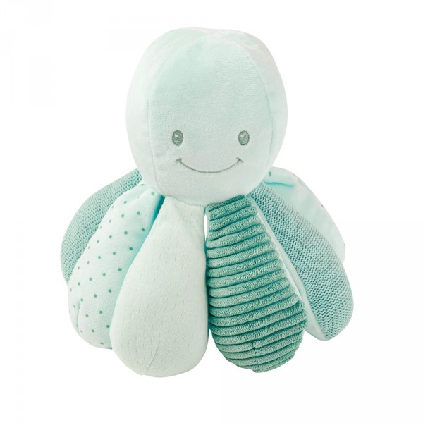 Peluche bébé pieuvre activités verte Nattou