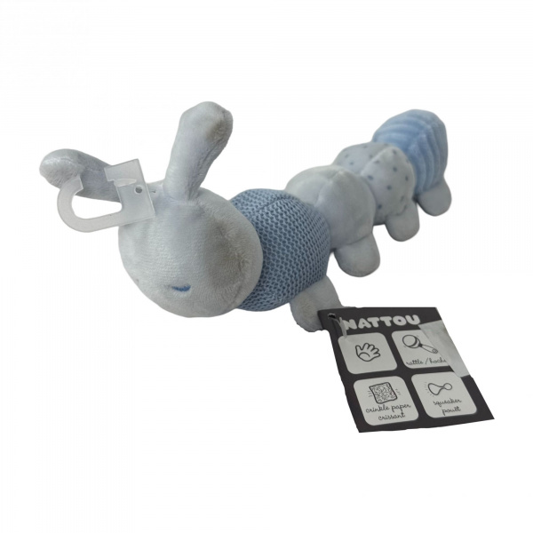 Les imparfaits - peluche chenille d'éveil bleue lapidou Nattou