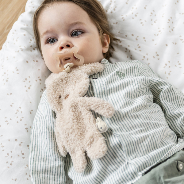 Doudou rhino bouclette caramel bouclette Nattou