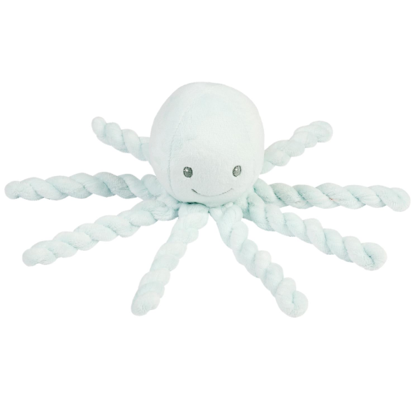 Peluche pieuvre bleu ciel lapidou Nattou