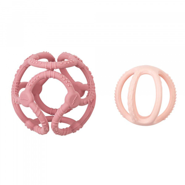 Set de 2 balles en silicone vieux rose Nattou