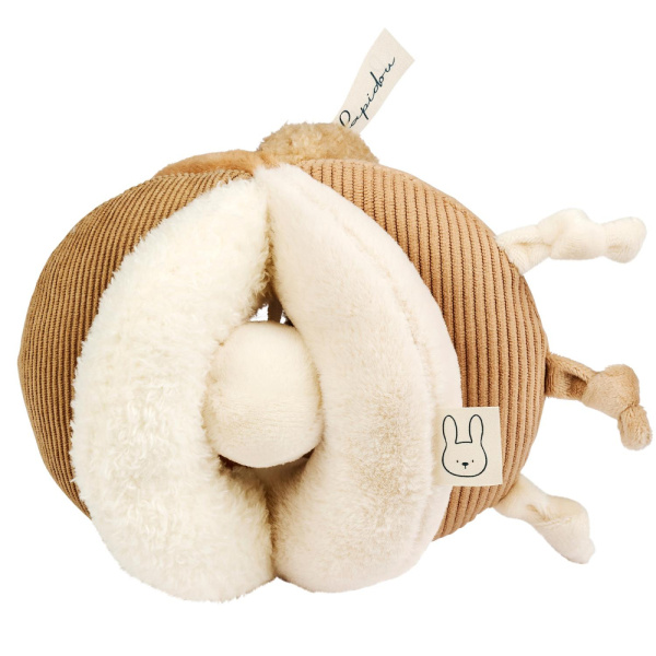 Balle de préhension beige sable lapidou Nattou
