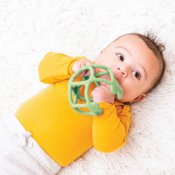 Set de 2 balles en silicone menthe Nattou