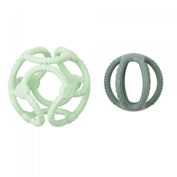 Set de 2 balles en silicone menthe Nattou