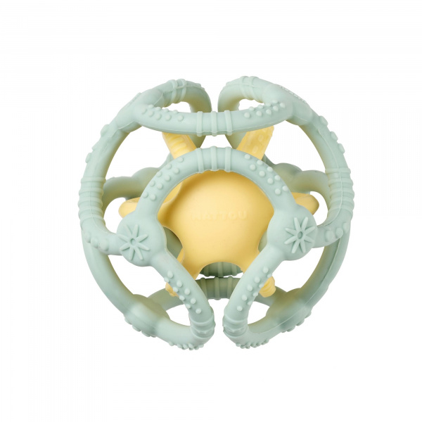 Set de 2 balles en silicone vert d'eau et jaune Nattou