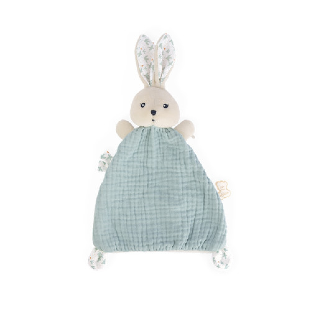 Baby'Nat - Lapin Câlins - Peluche avec doudou rose litchi blanc 25 cm