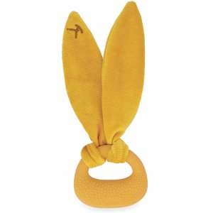 Anneau de dentition lapin en silicone ocre Kaloo