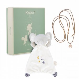 Coffret naissance doudou et collier bola elephant Kaloo
