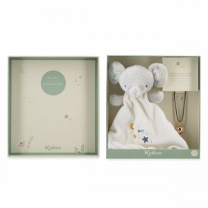 Coffret naissance doudou et collier bola elephant Kaloo