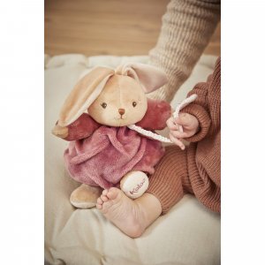 Peluche lapin patapouf musical 17 cm bordeaux Kaloo