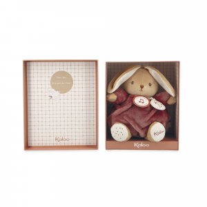 Peluche lapin patapouf musical 17 cm bordeaux Kaloo