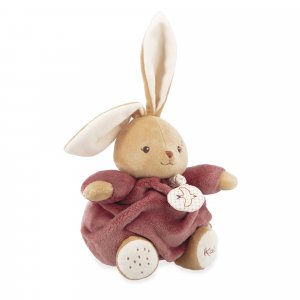 Peluche lapin patapouf musical 17 cm bordeaux Kaloo