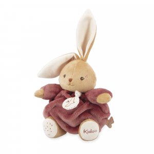 Peluche lapin patapouf musical 17 cm bordeaux Kaloo