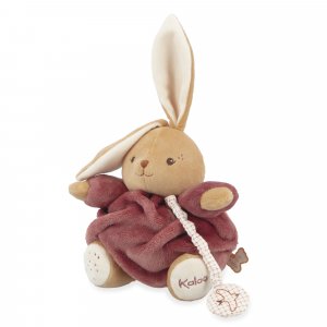 Peluche lapin patapouf musical 17 cm bordeaux Kaloo