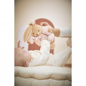 Peluche lapin patapouf 17 cm rose Kaloo