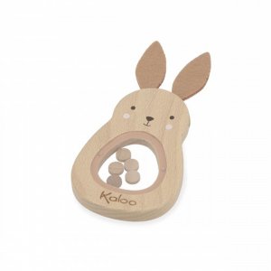 Hochet sonore en bois lapin Kaloo