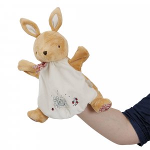 Doudou marionnette petit lapin marron 24 cm Kaloo