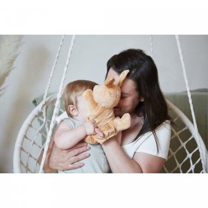Doudou marionnette petit lapin marron 24 cm Kaloo