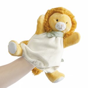 Doudou marionnette lion nougat Kaloo