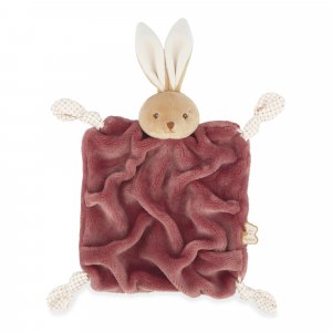Doudou plat plume lapin bordeaux 24 cm Kaloo