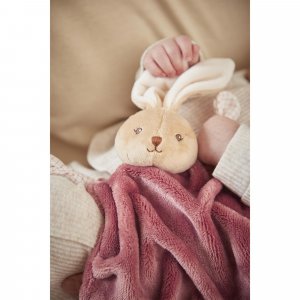 Doudou plat plume lapin bordeaux 24 cm Kaloo