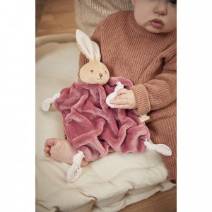 Doudou plat plume lapin bordeaux 24 cm Kaloo
