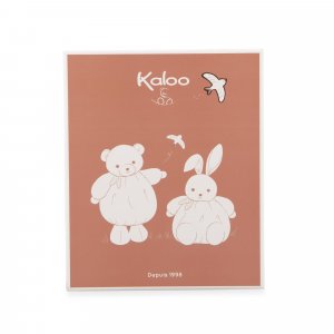 Doudou plat plume lapin bordeaux 24 cm Kaloo