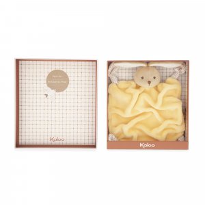 Doudou plat plume lapin jaune 24 cm Kaloo