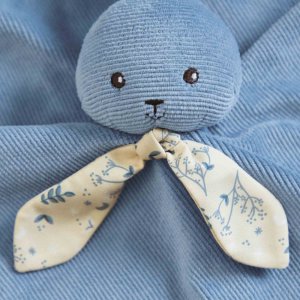 Doudou lapin lapinoo bleu horizon Kaloo