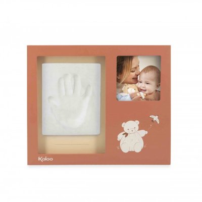 Cadre à souvenirs photo et empreinte enfant terracotta