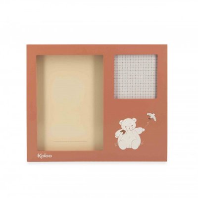 Cadre à souvenirs photo et empreinte enfant terracotta