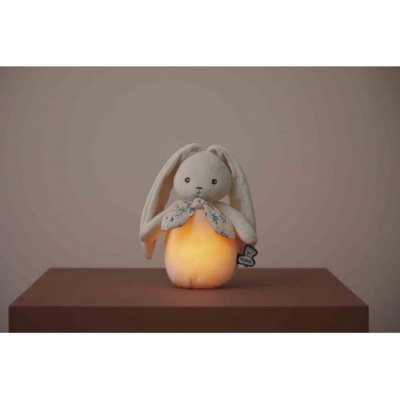 Peluche veilleuse nomade lapin crème