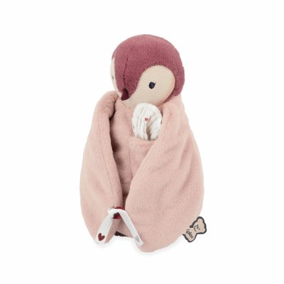 Peluche à bisous pingouin rose