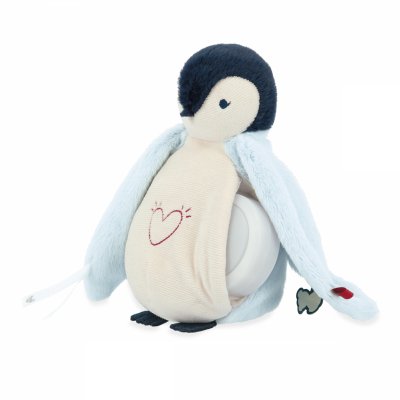 Peluche veilleuse pingouin bleu