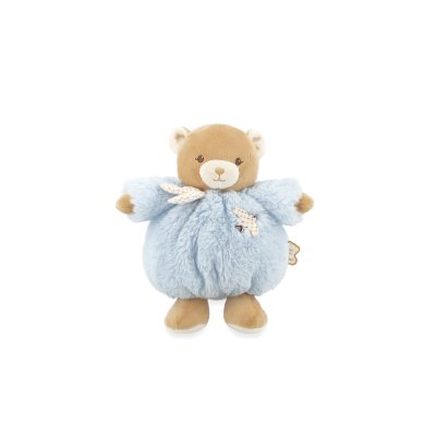 Peluche ours patapouf 17 cm bleu
