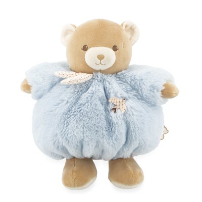 Peluche ours patapouf 25 cm bleu