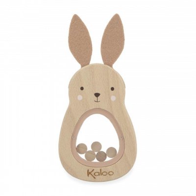 Hochet sonore en bois lapin