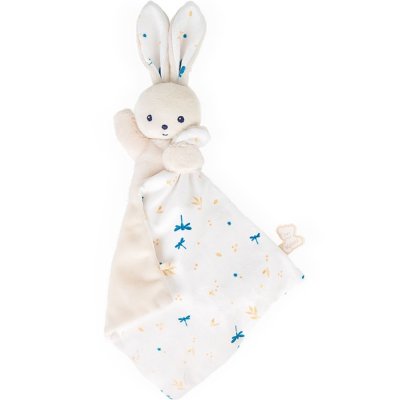 Doudou carré douceur plat lapin blanc délicat