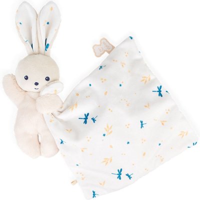 Doudou carré douceur plat lapin blanc délicat