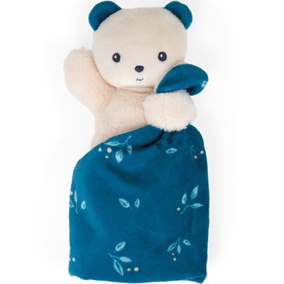 Carre douceur doudou ours noctambule 17cm