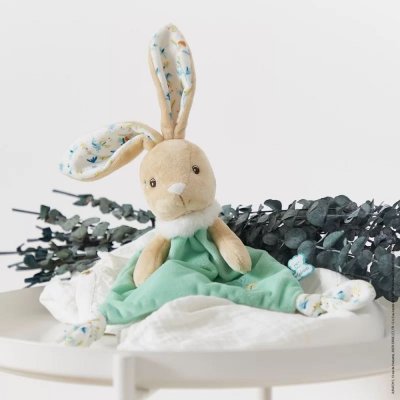 Doudou triangle lapin justin