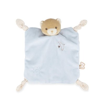 Doudou plat ours bleu 24 cm