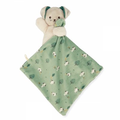 Doudou carré douceur plat chien vert