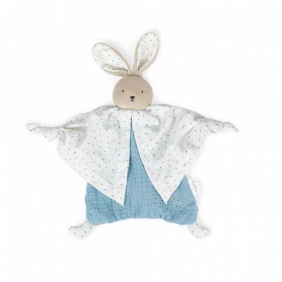 KALOO Doudou coton bio lapin bleu