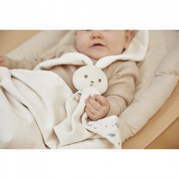 Couverture doudou lapin 80 x 70 cm crème Kaloo