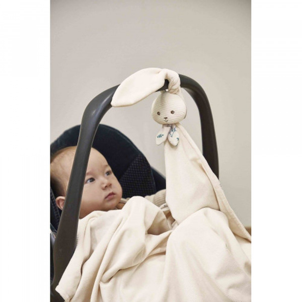 Couverture doudou lapin 80 x 70 cm crème Kaloo